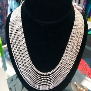 CLEARANCE- White Metal Necklace with Gold Accents Chain